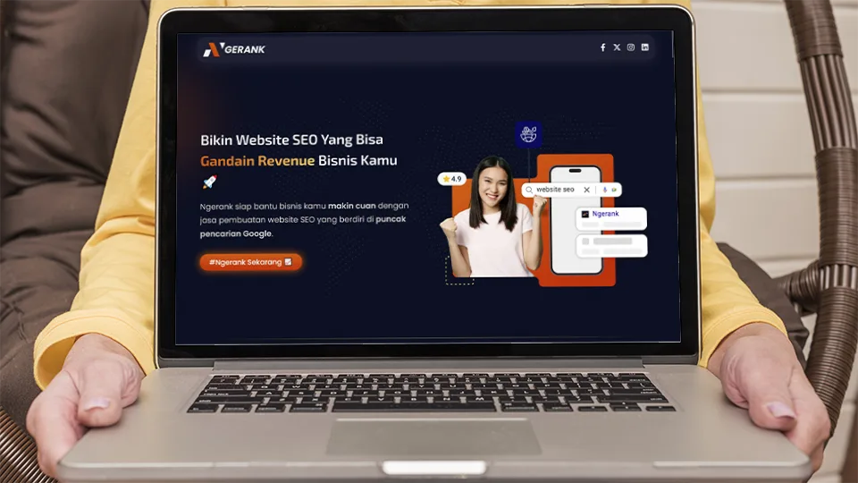 Tampilan Website Ngerank Sebagai Contoh Website Company Profile