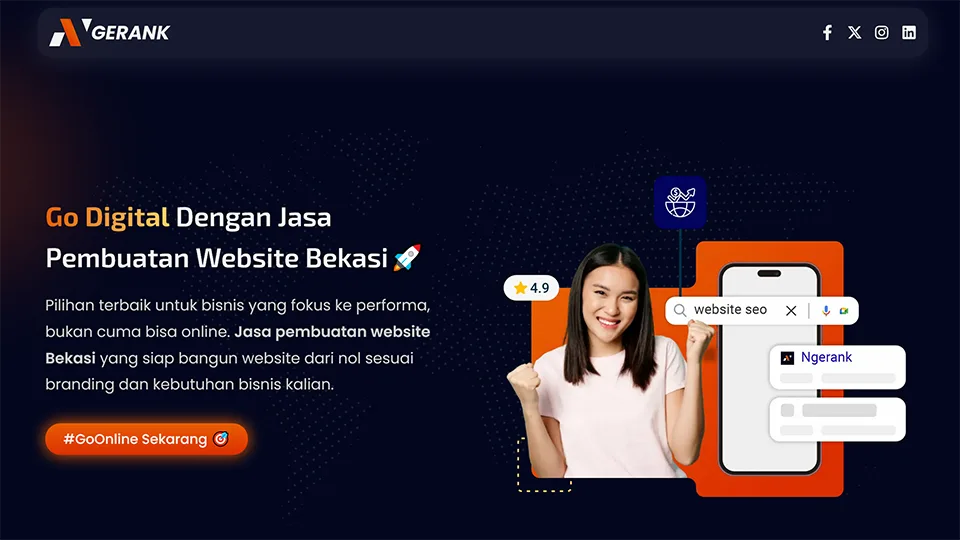 Contoh Penerapan SEO Lokal Pada Landing Page Jasa Pembuatan Website Bekasi